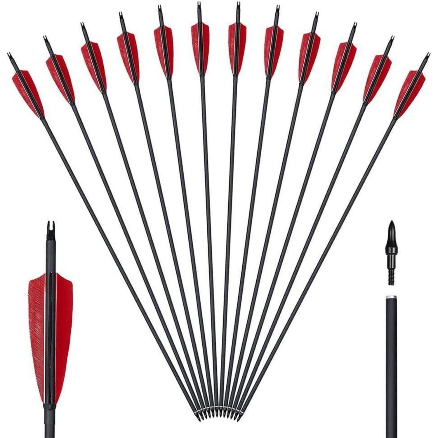 LuxusKollektion Recurvebogen Pfeile Carbon 30 Zoll 12er Recurvebogen Compound Langbogen Feder Pfeil