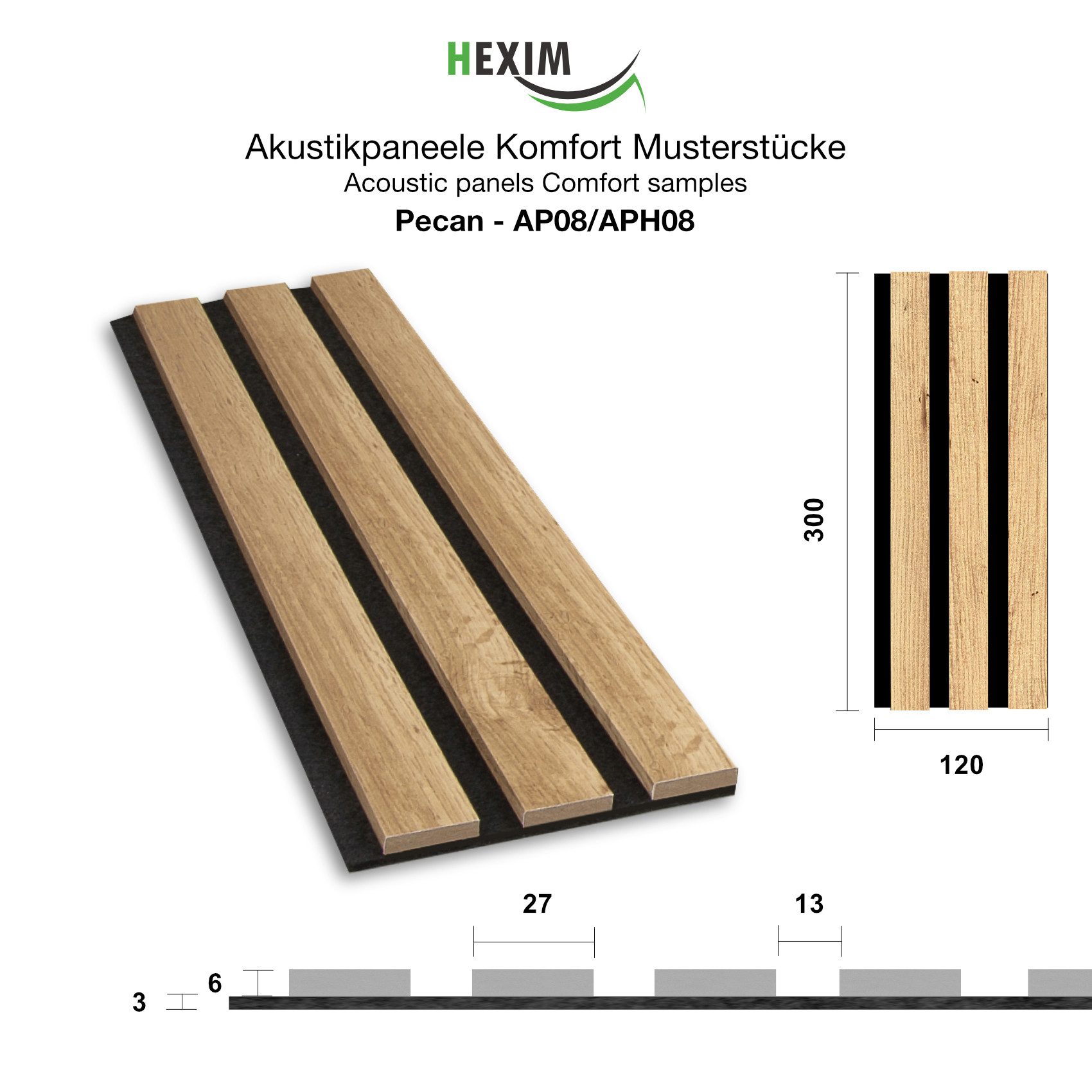 Hexim Wanddekoobjekt Pecan (Akustikpaneele Musterstück - günstig online kaufen