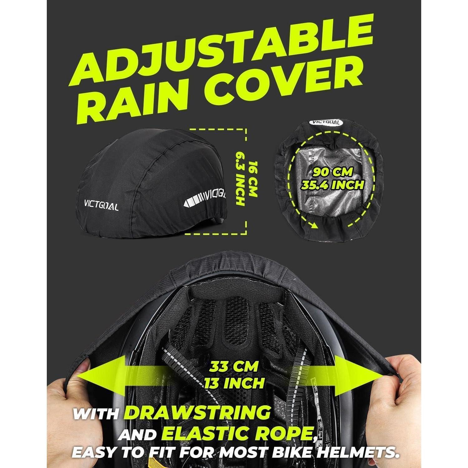 LuxusKollektion Fahrradhelmüberzug Fahrradhelm Regenschutz wasserdicht mit Reflektoren Gummizug Unisex
