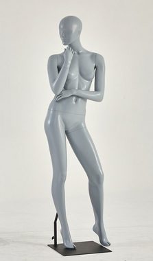 Eurotondisplay Schneiderpuppe stehend Schaufensterpuppe grau matt lackiert Mann oder Frau Nase Mund, Nicht zutreffend