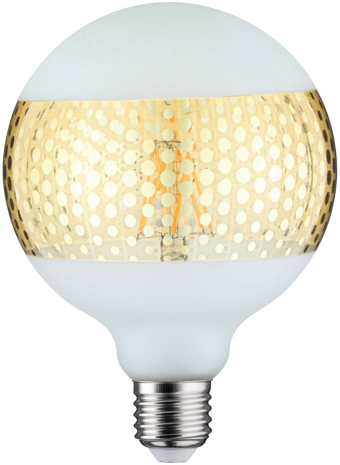 Paulmann LED-Leuchtmittel Globe goldfarben 1 Warmweiß Ringspiegel gepunktet, 125mm E27, St