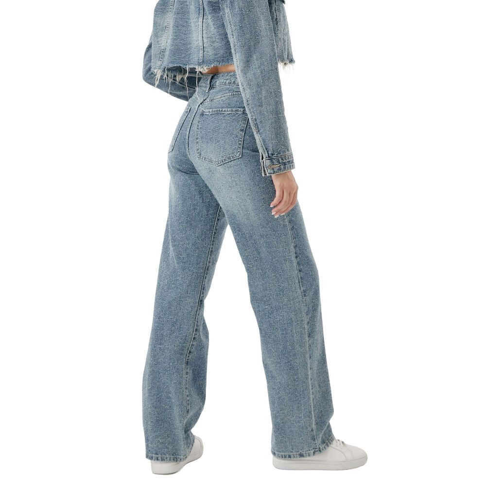Ital-Design Weite Jeans Damen Freizeit (91279914) Used-Look High Waist Jean günstig online kaufen