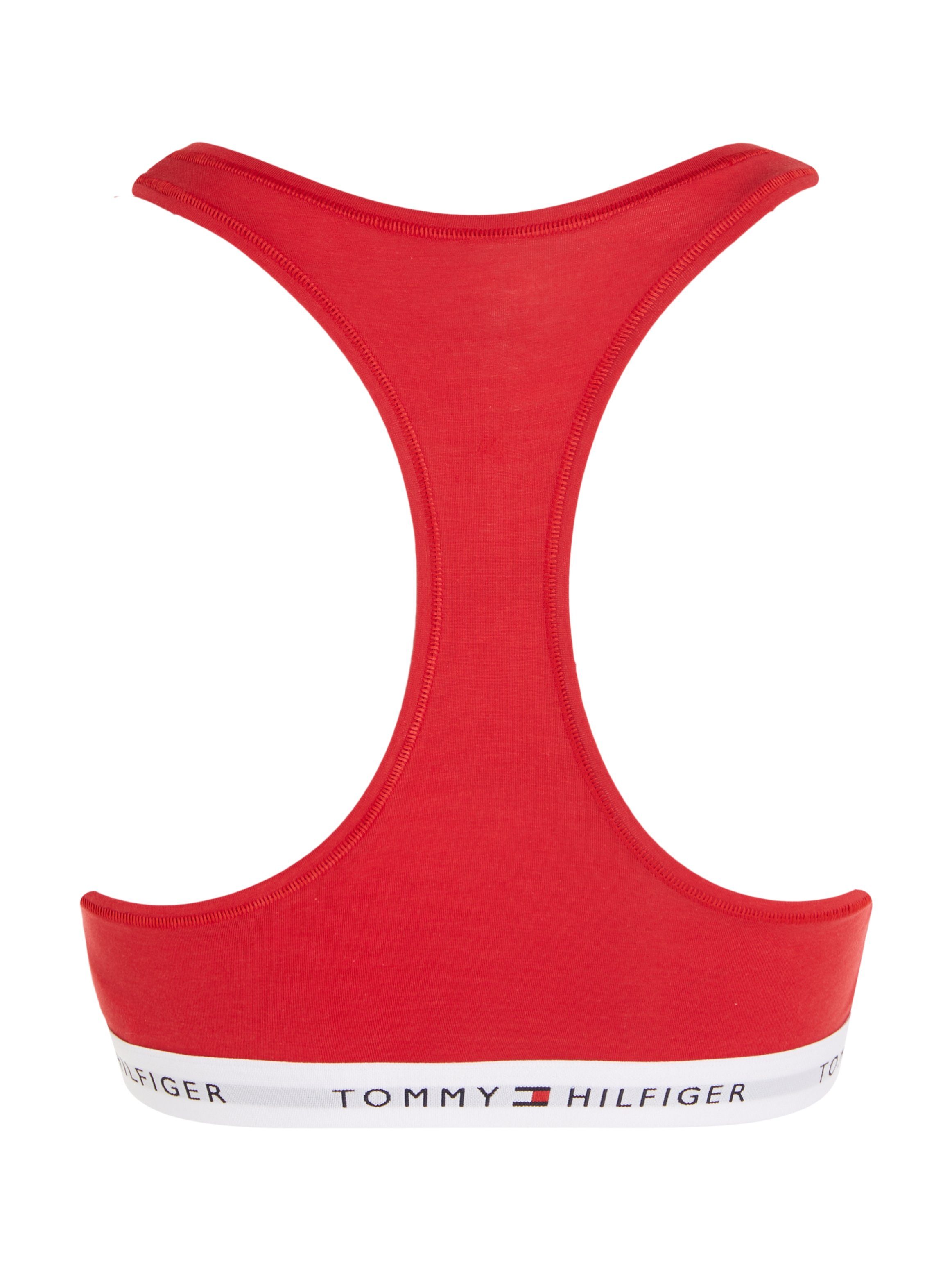 Tommy Hilfiger Hilfiger auf Underwear Red Primary dem Schriftzügen Sport-Bustier mit Unterbrustband Tommy