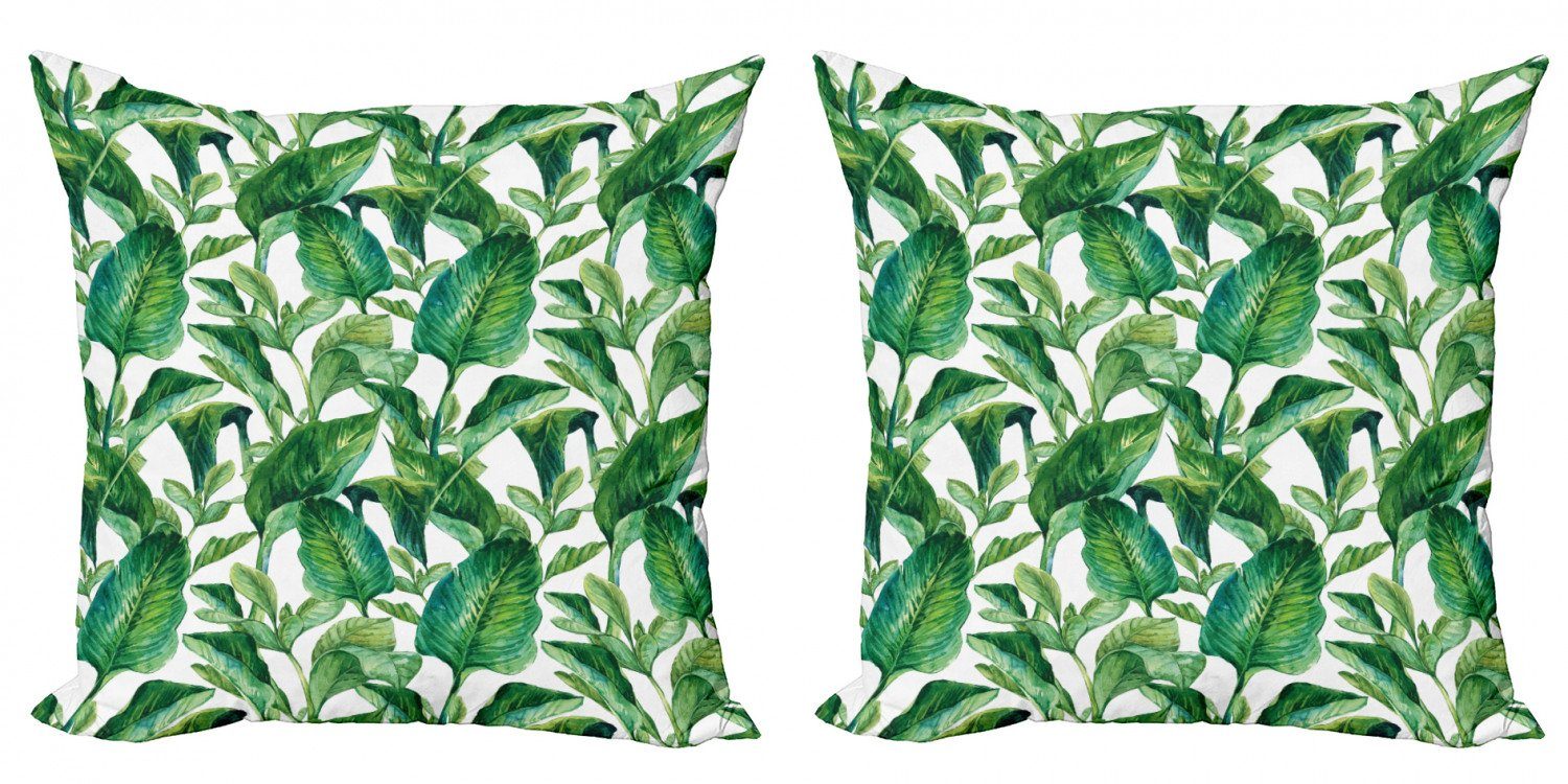 Stück), Kissenbezüge (2 Äquatorial-Blätter Doppelseitiger Digitaldruck, Abakuhaus Pflanze Accent Modern