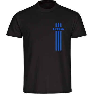 multifanshop T-Shirt Herren USA - Streifen - Männer
