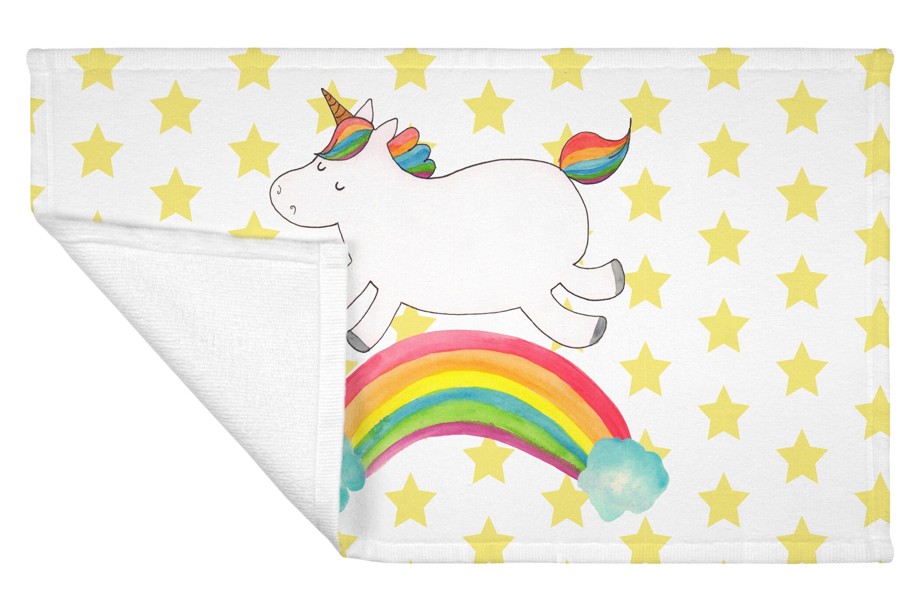 Regenbogen & Panda - Handtuch Weiß Mr. Geschenk, (1-St) Mrs. Einhorn Gästetuch, Kinder Hand, Unicorn, -