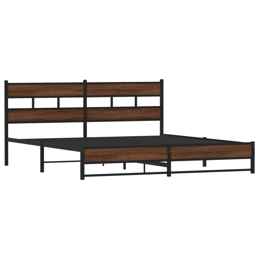 vidaXL Bett Metallbett ohne Matratze Braun günstig online kaufen