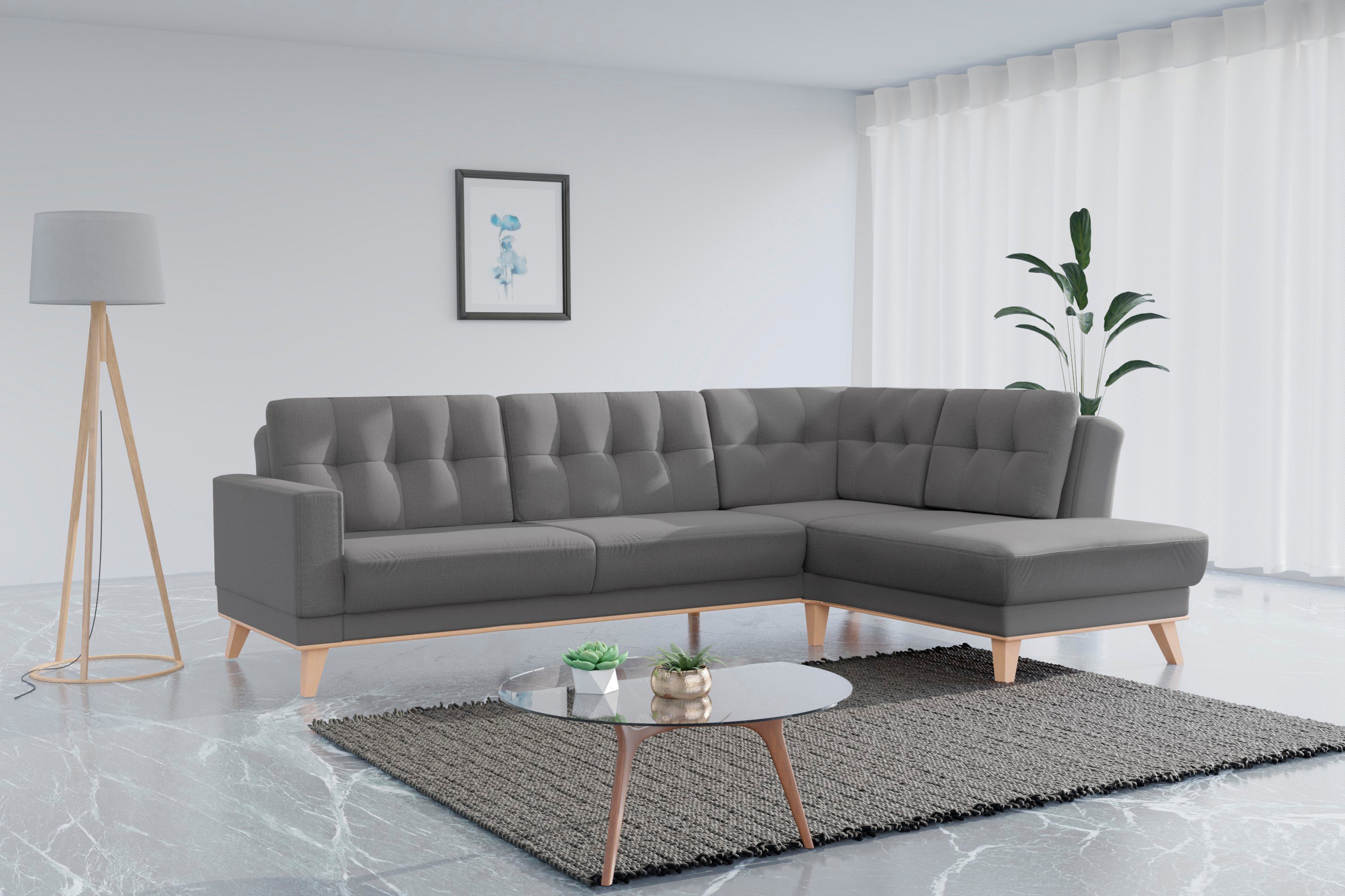 sit&more Ecksofa Lavida, wahlweise mit Kippfunktion und Bettkasten