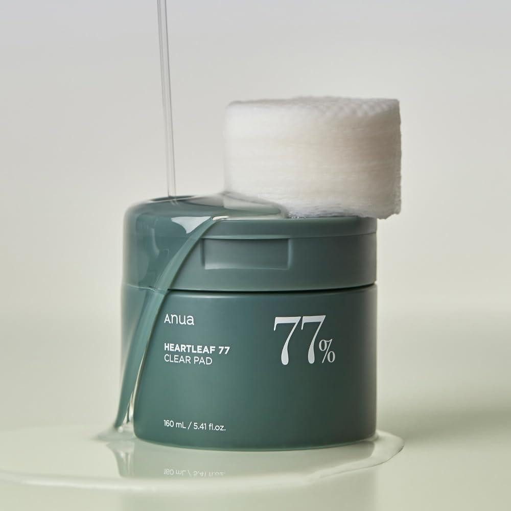Anua Toner Heartleaf 77 Clear Pad – tägliches Toner-Peeling mit niedrigem pH-Wert beruhigend & porenverfeinernd, doppelseitige Pads für empfindliche, Haut, koreanische Kosmetik, sanfte Exfoliation & Hautpflege, 70 Pads