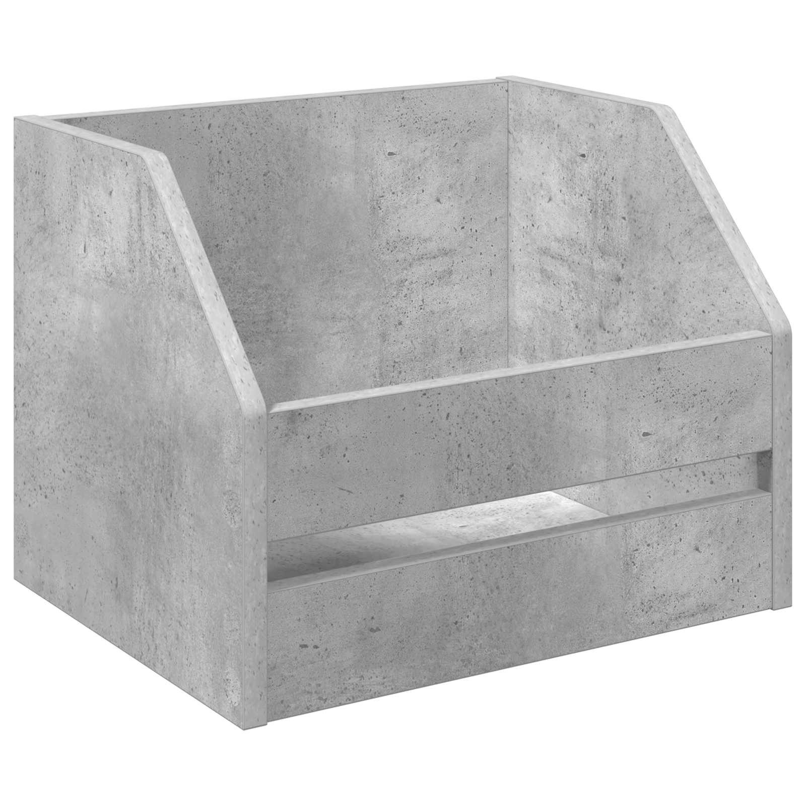 vidaXL Aufbewahrungsbox Vinyl Album Box Betongrau 38 x 30 x 29 cm Holzwerkstoff (1 St)