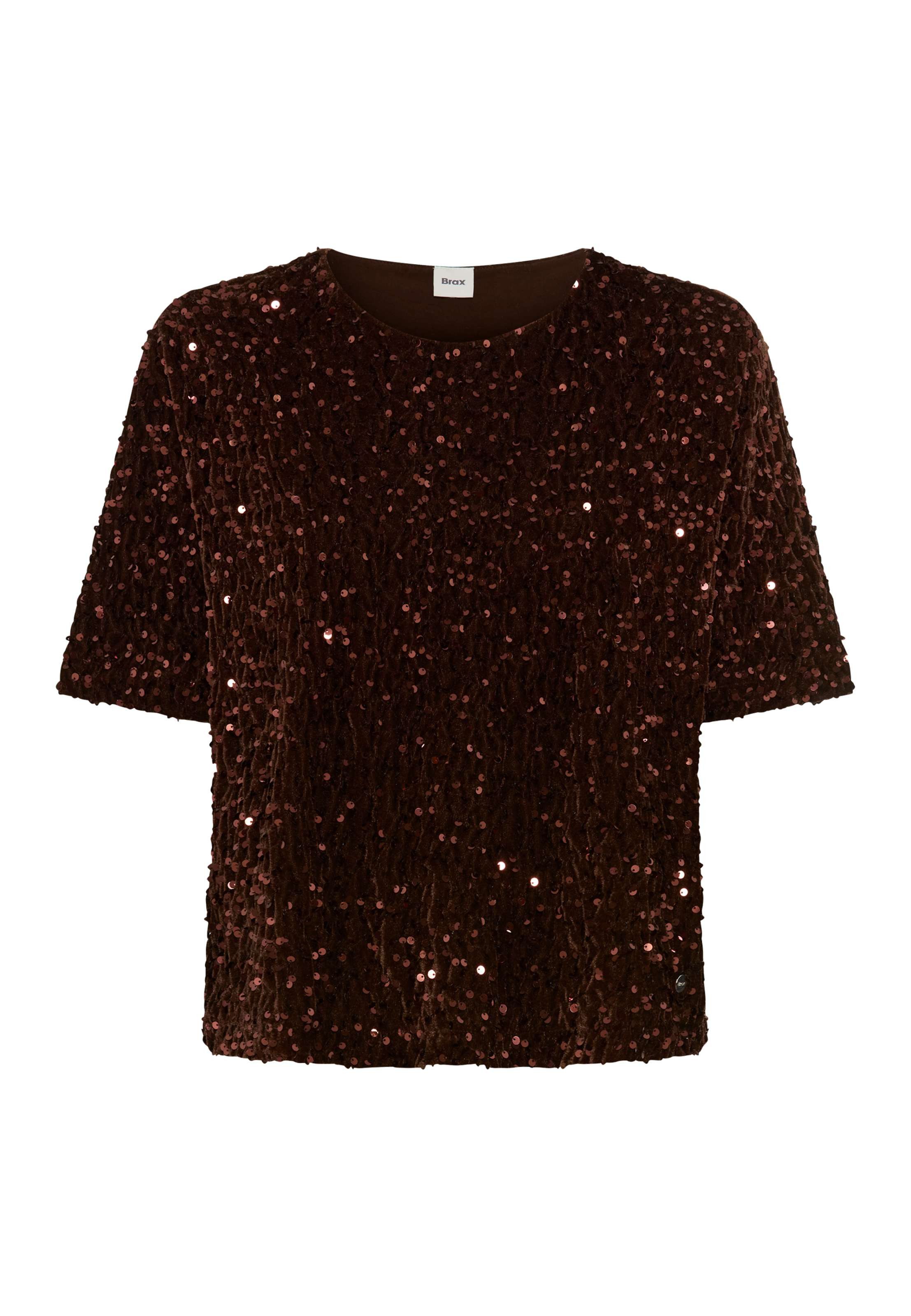 Brax Kurzarmshirt Style CARA S Glamour: T-Shirt mit Pailletten