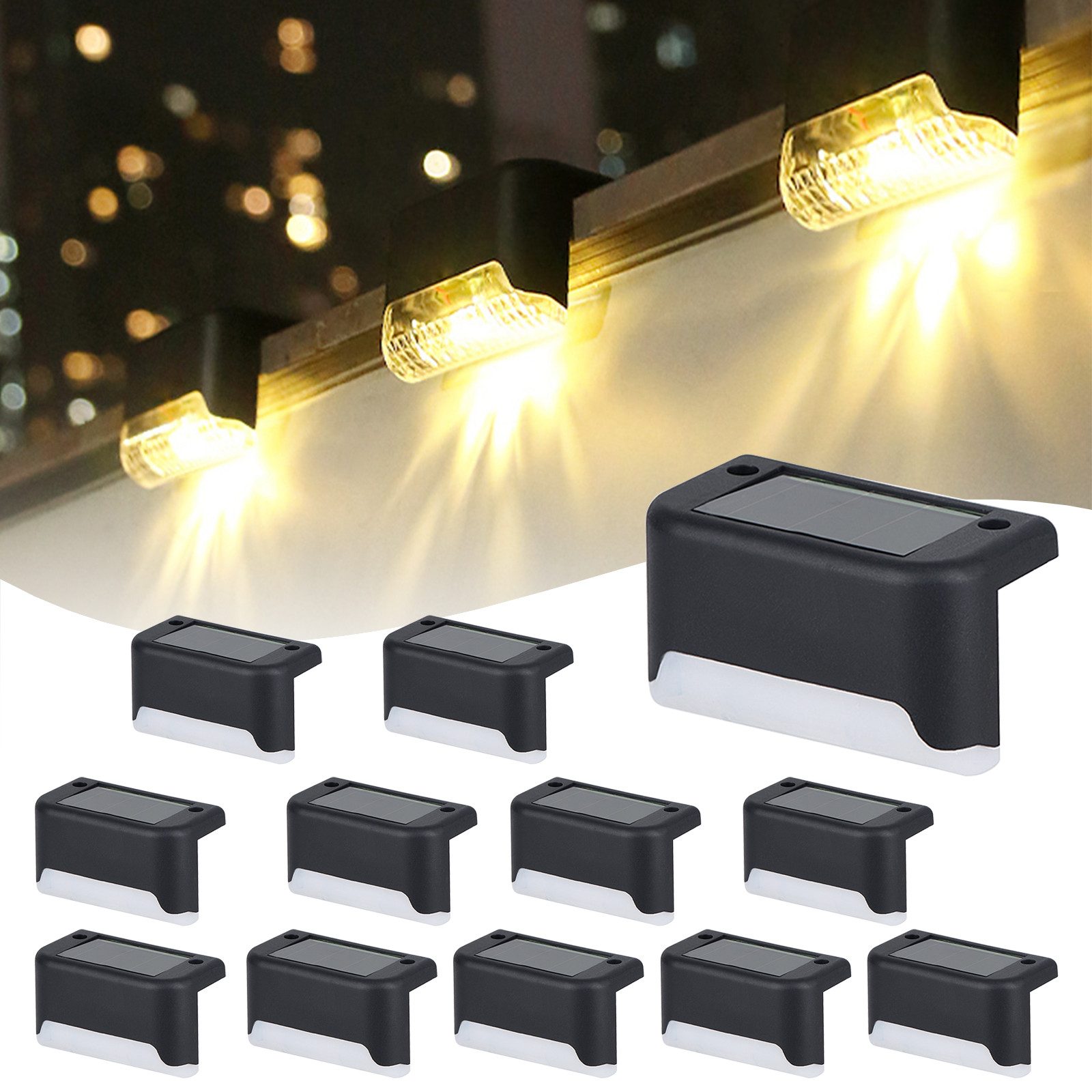 TWSOUL LED Solarleuchte 12 st, Outdoor Solar Schritt Licht Wandleuchten LED günstig online kaufen