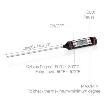 kwmobile Kochthermometer 2x digitales Fleischthermometer Set - perfekt für Grill und Küche, 2-tlg.