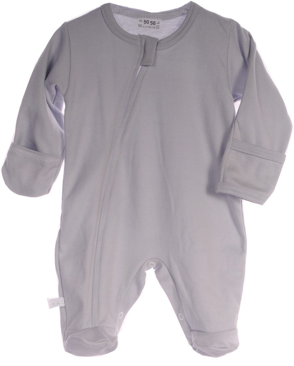 La Bortini Overall Baby Strampler 3er Pack Romper mit Kratzschutz aus reiner Baumwolle, neutral, 44 50 56 62 68 74 80
