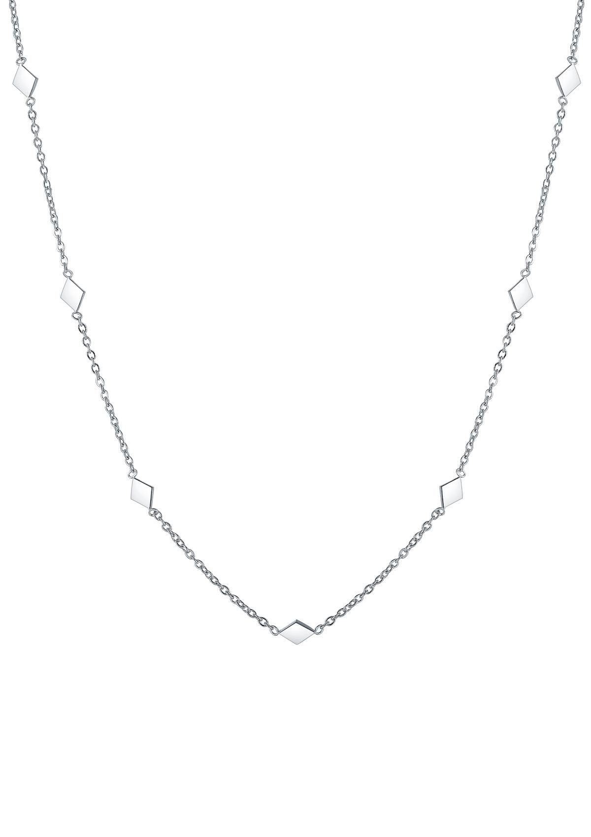 Edelstahlkette Damen Geo Rhombus, Vergoldet 18K Gold Roségold