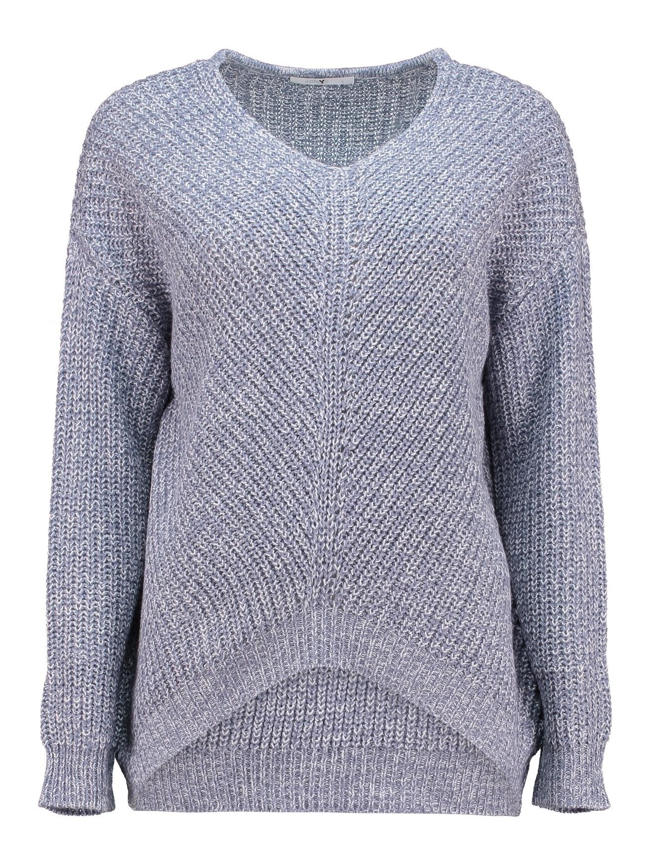 Strickpullover Grobstrick V-Ausschnitt Swaeter Pi44pa