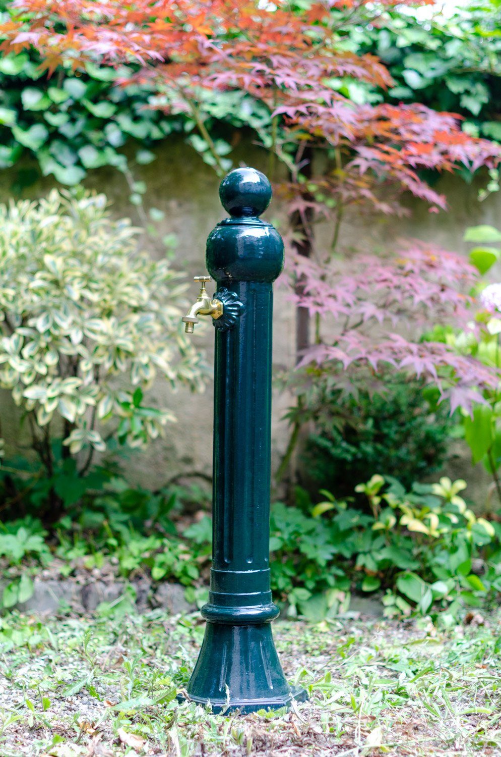 grün 97cm Alu Antik-Stil Standbrunnen Waschbecken Gartenbrunnen Zapfsäule Brunnen Aubaho