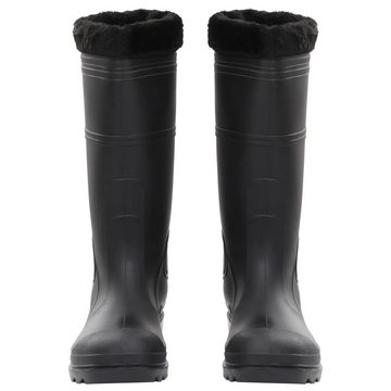 vidaXL Wathose Gummistiefel mit Herausnehmbarem Innenfutter Schwarz Gr. 44 PVC