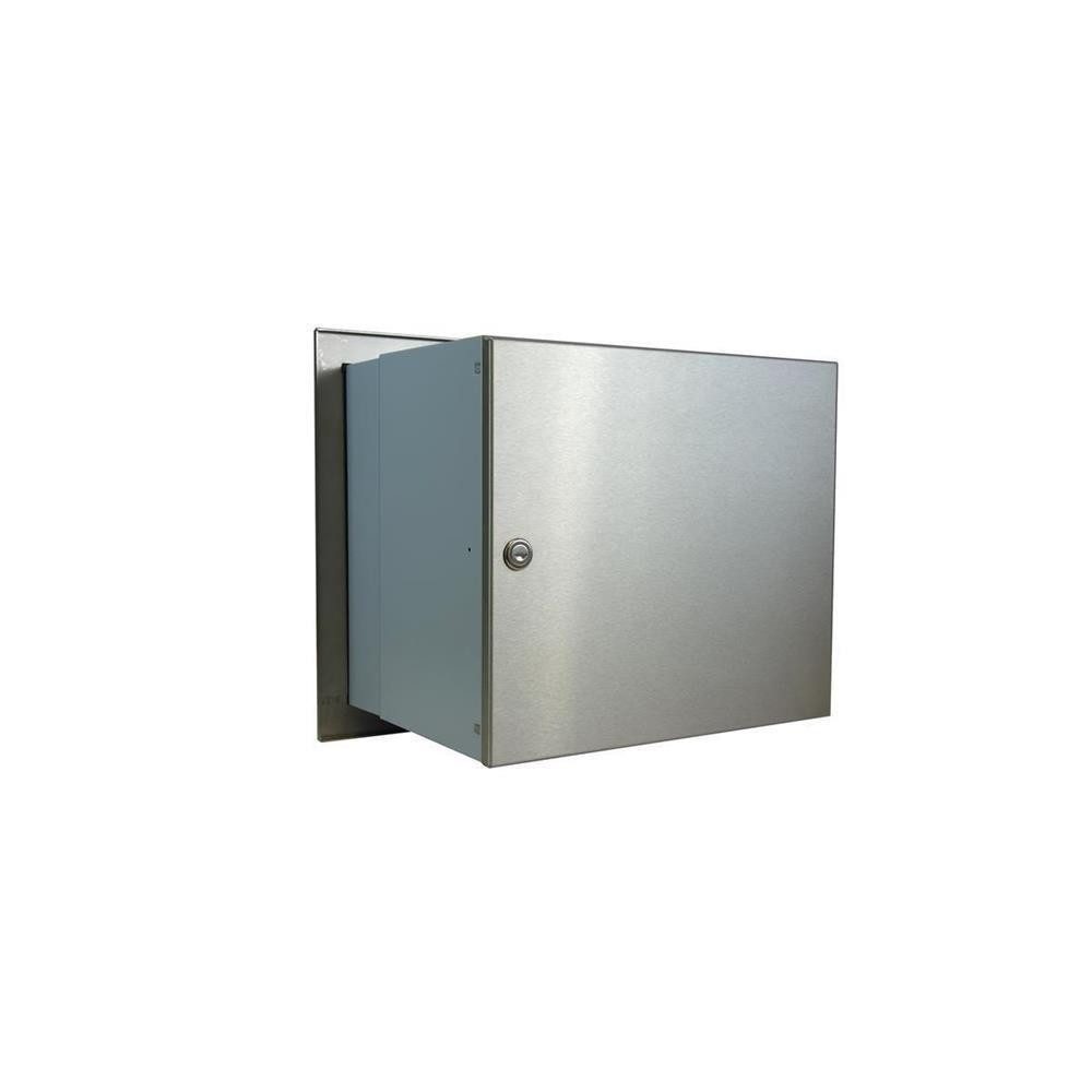 Letterbox24 Briefkasten AV-Serie Edelstahl Durchwurfbriefkasten mit variabler Tiefe (Frontplatte: 390x430 mm (HxB), Frontplatte aus Edelstahl)