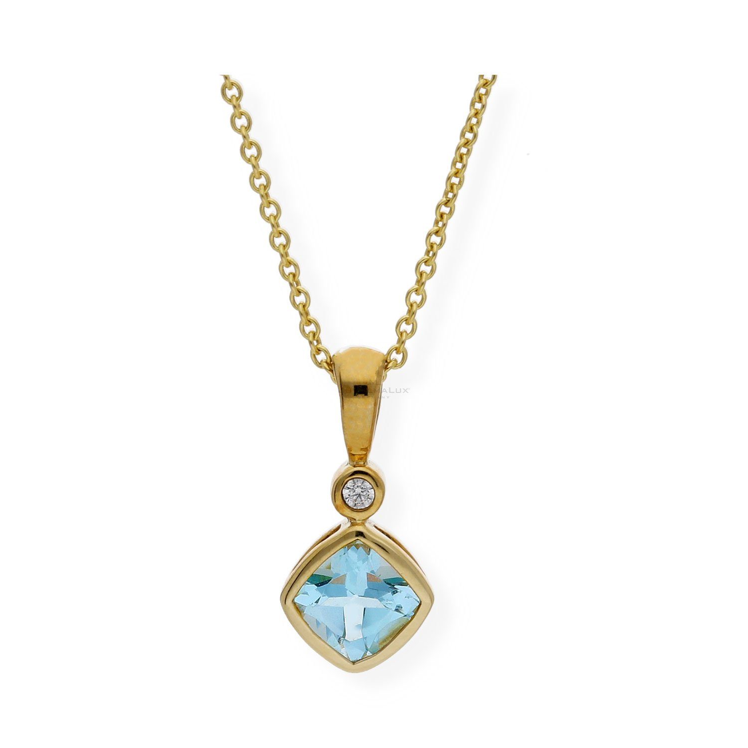 Kettenanhänger JuwelmaLux Anhänger 333/000 (8 Karat) Gold mit Blautopas JL39-02-0193
