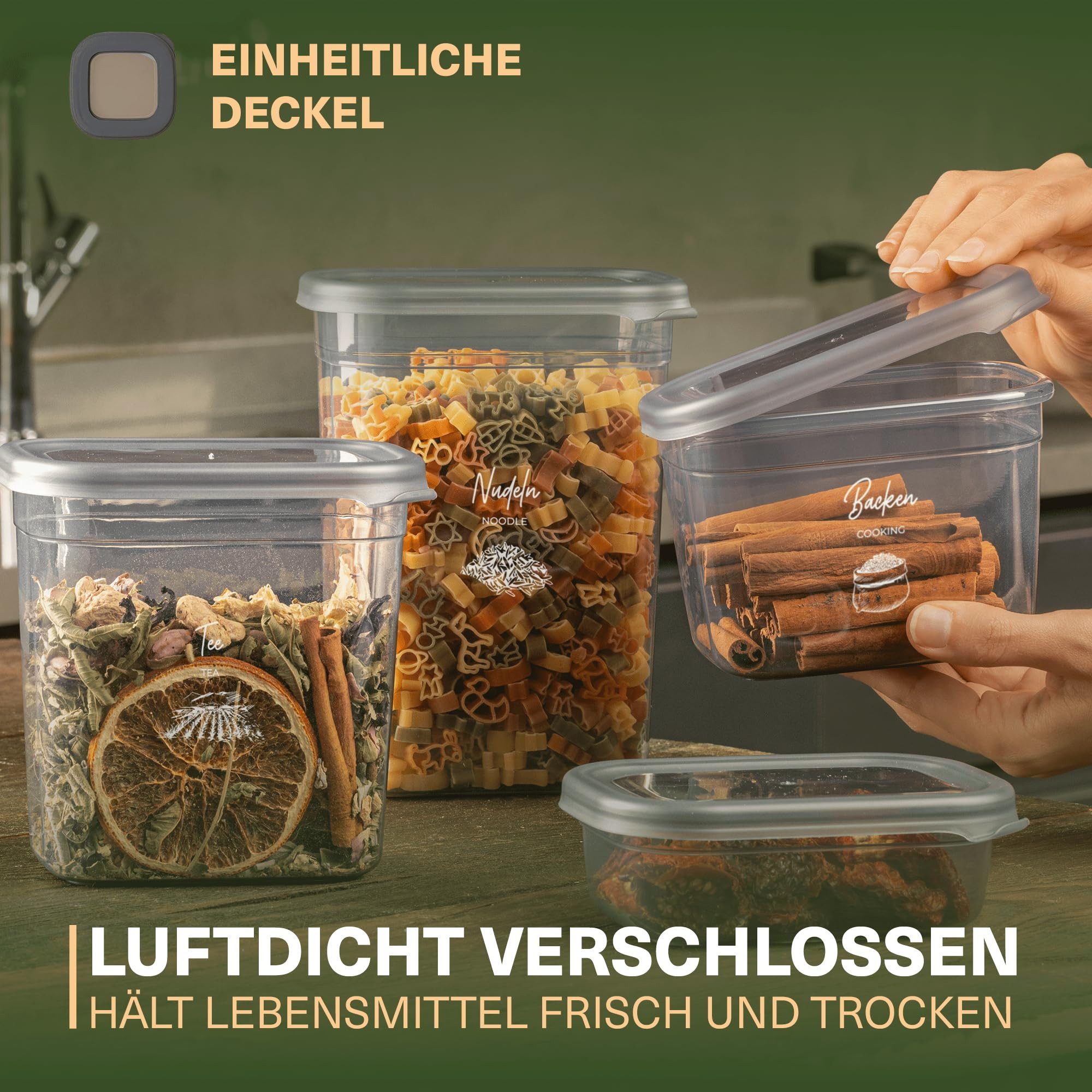 Viwares Vorratsdose Viwares Vorratsdosen-Set Mix Rechteckig - SERIE PEGGY 20 Teilig, Polypropylen – Bild 3 von 5