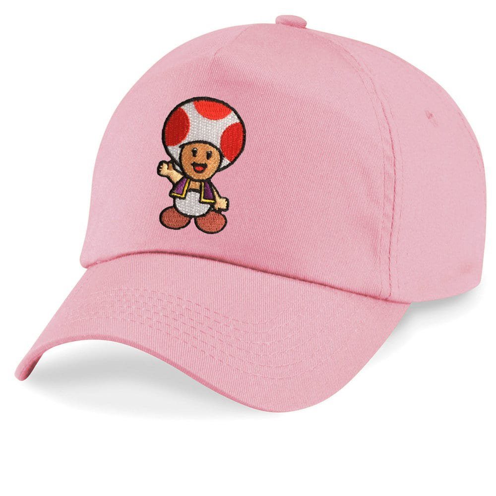 Blondie & Brownie Baseball Cap Kinder Toad Stick Patch Mario Toad Super Nintendo One Size Rosa | Baseball Caps
