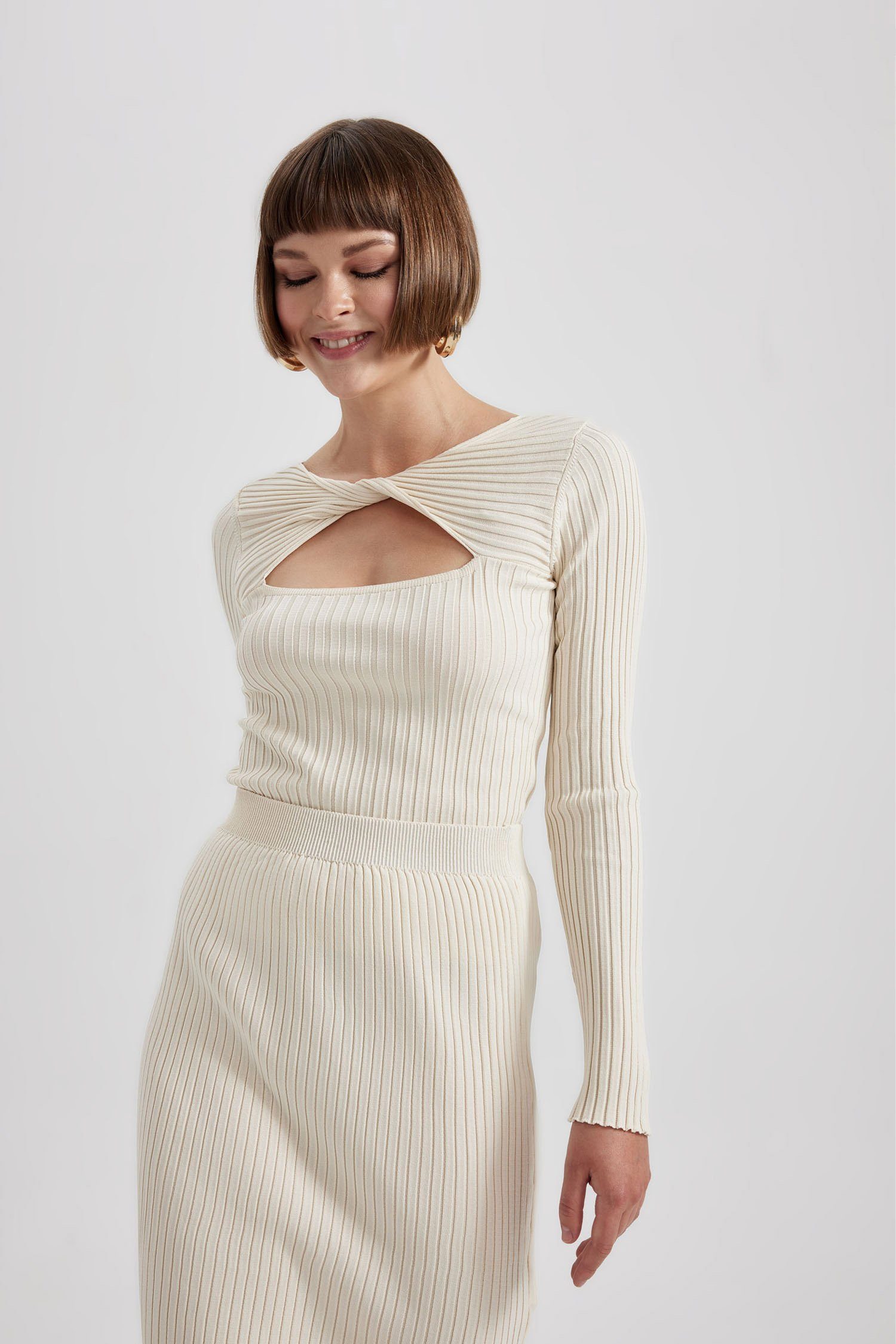 DeFacto Strickpullover Damen Strickpullover FITTED