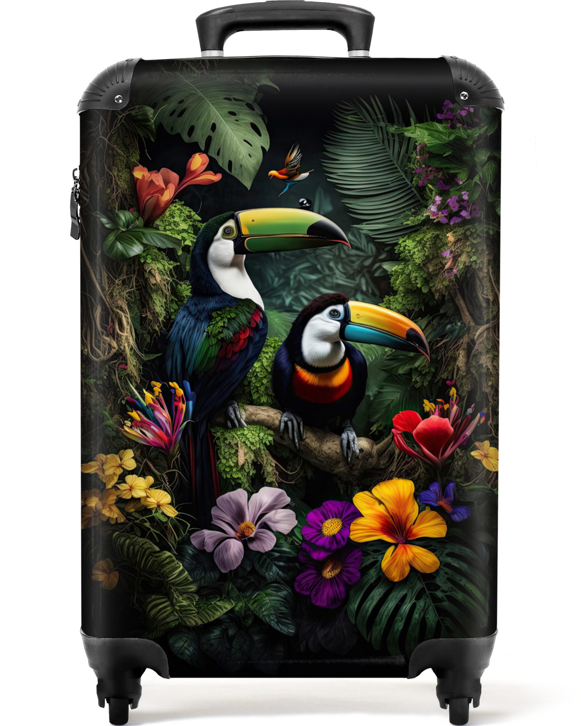 NoBoringSuitcases.com© Hartschalen-Trolley Tukan - Blumen - günstig online kaufen
