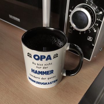speecheese Tasse Opa Kaffeebecher in schwarz mit Spruch Du bist nicht nur der Hammer
