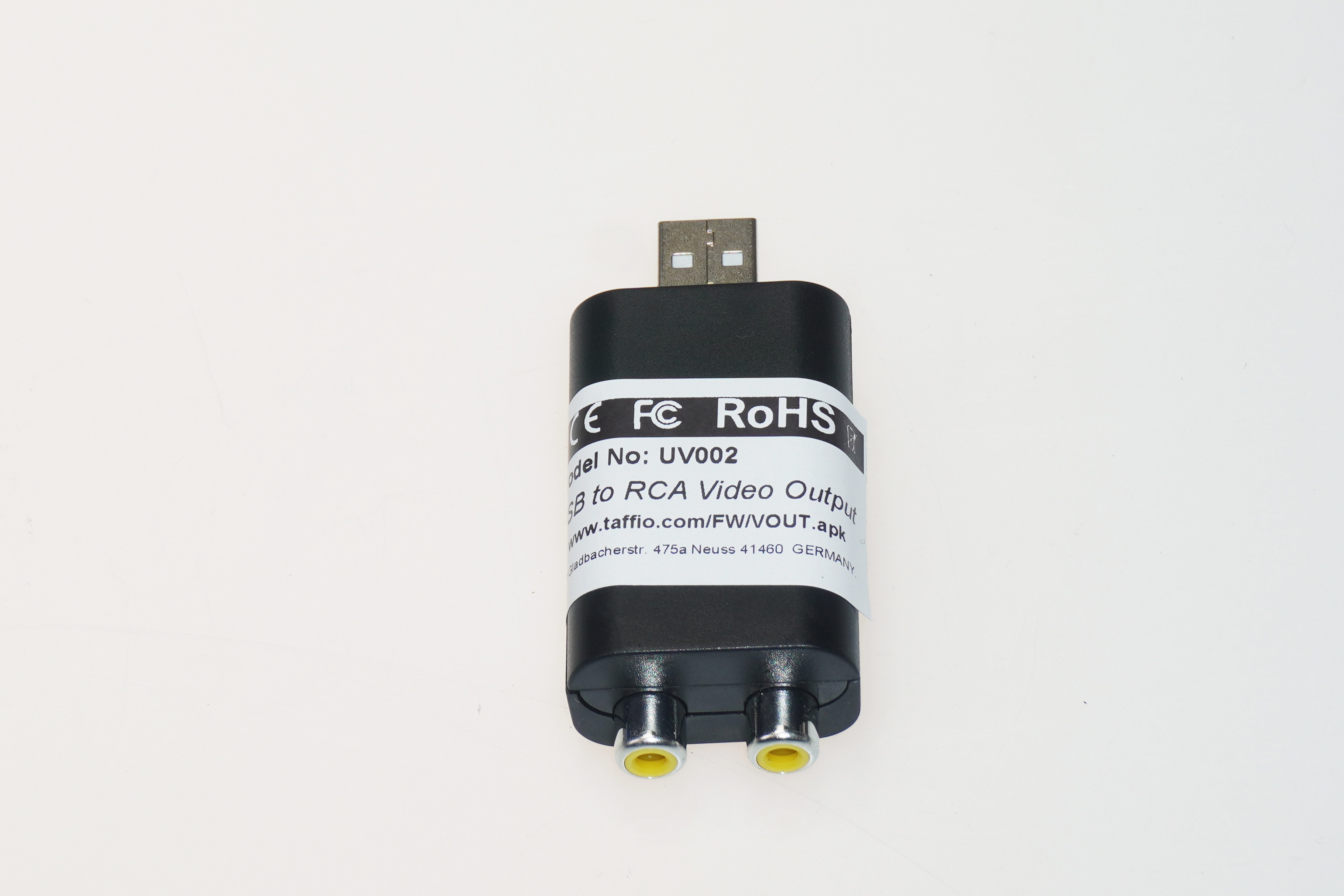 Original TAFFIO® USB auf RCA Plugs Cinch KFZ-Adapter