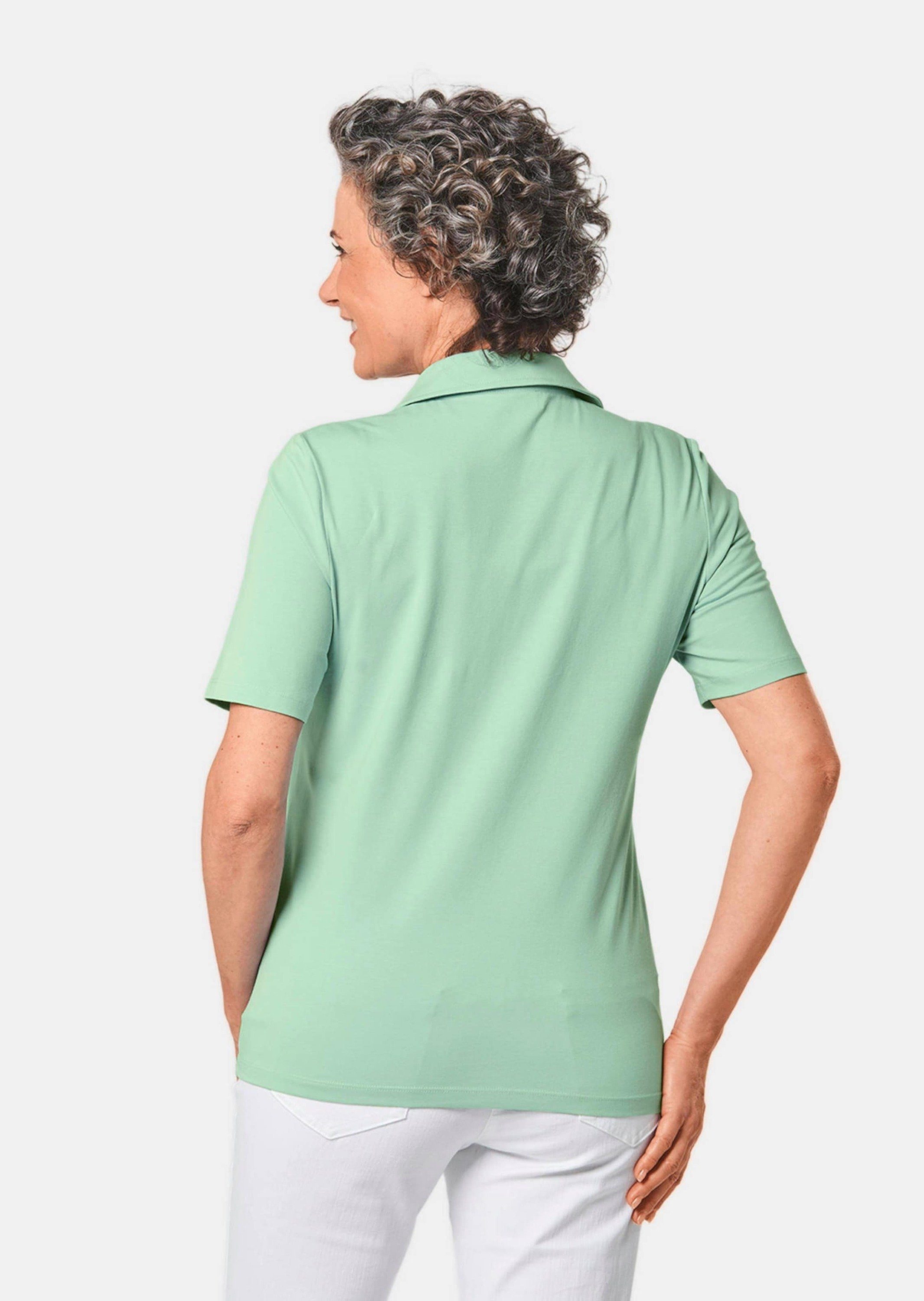 Poloshirt GOLDNER Stretchbequemes Kurzgröße: Poloshirt mintgrün