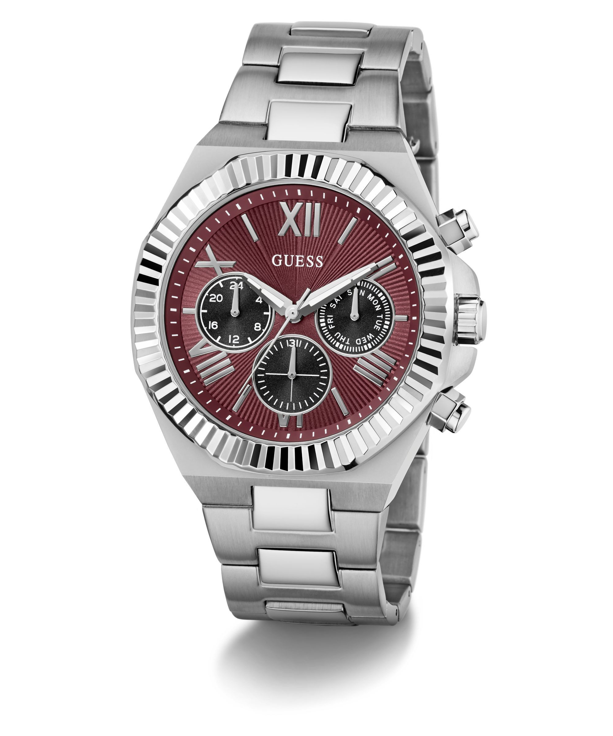 Guess Multifunktionsuhr GUESS-EQUITY GW0703G7, Armbanduhr, Herrenuhr, Edelstahlarmband, analog, Wochentag, Tag