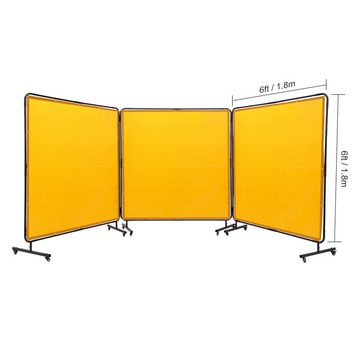 VEVOR Schutzwand 3-Panel-Schweißvorhang 1,8 x 1,8 m Vinyl Schweißschutzwand