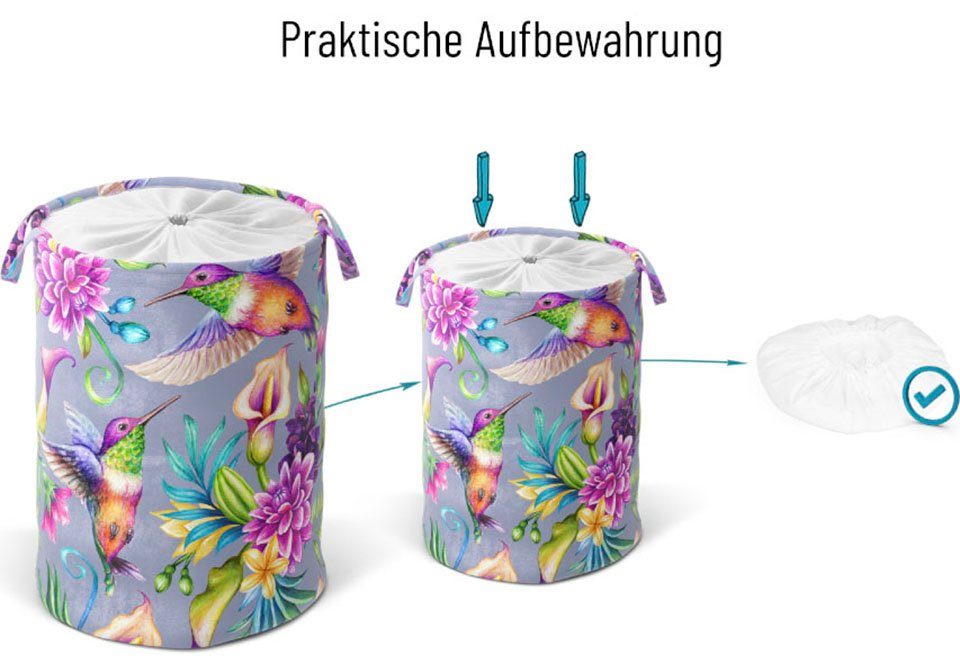 Sanilo Wäschekorb "Kolibri", kräftige Farben, samtweiche Oberfläche, mit De günstig online kaufen