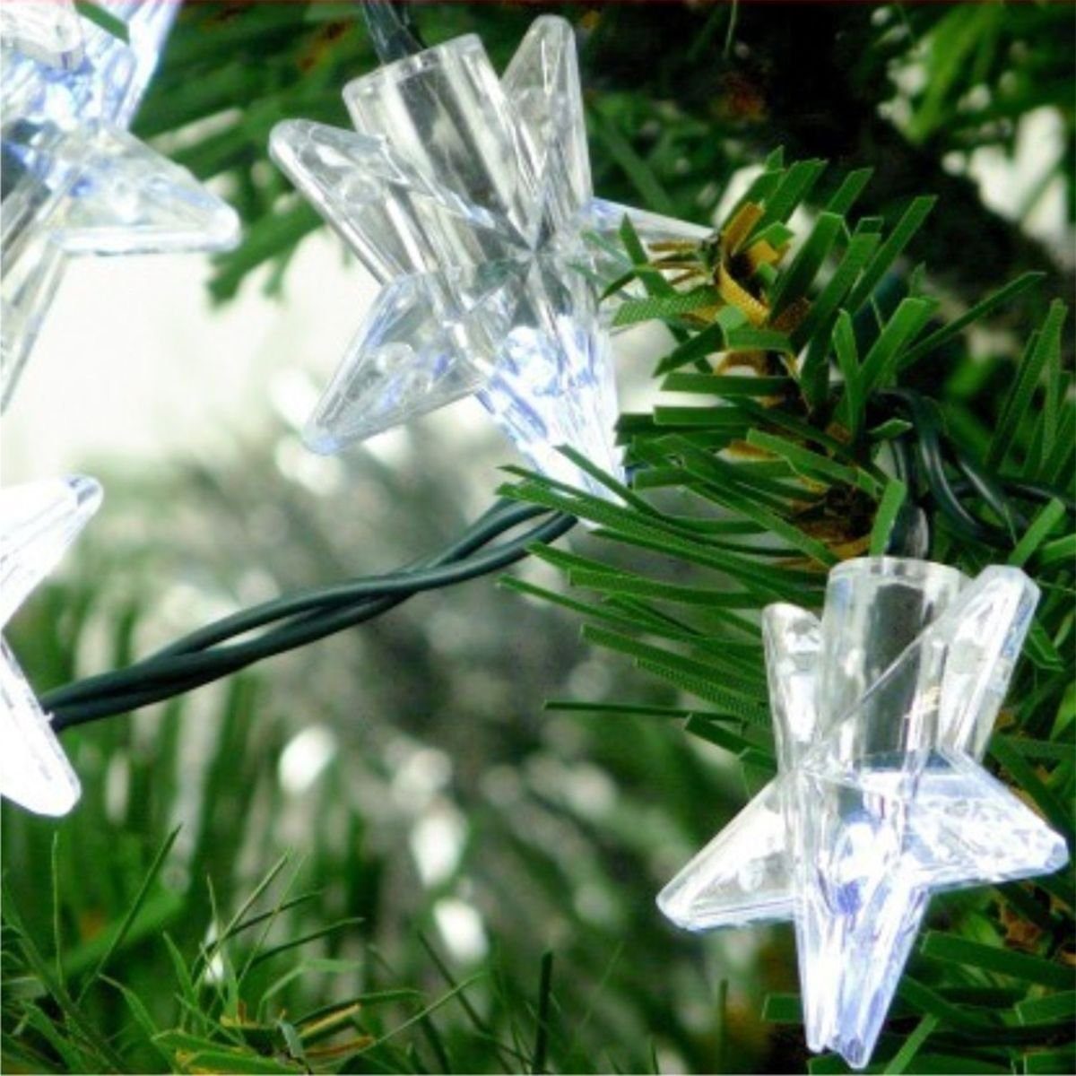 Lichterkette Lichterkette Stern Beleuchtung Weihnachten LED 25er klar 14,6m, Lichterkette mit Sternen | Lichterketten