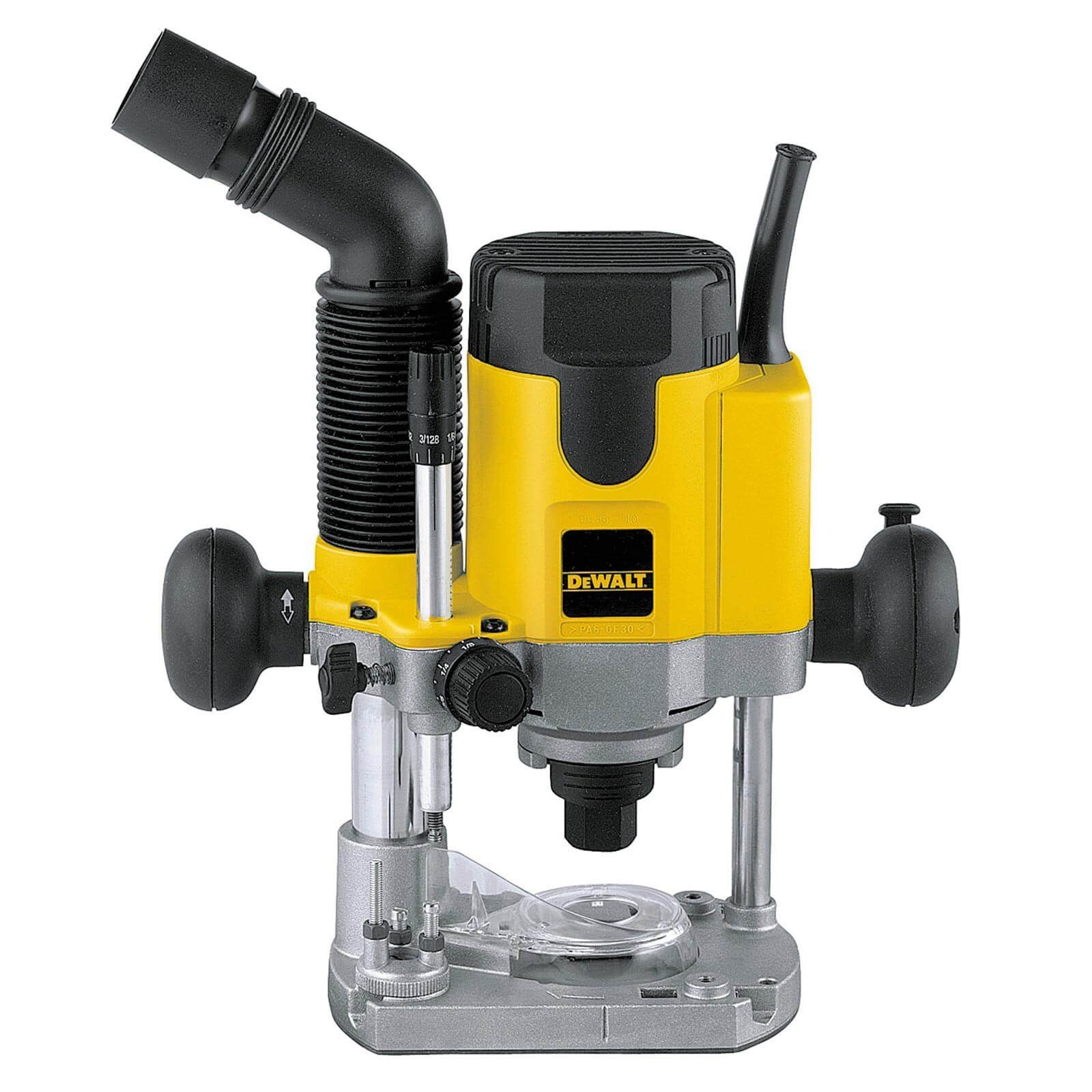 DW621-QS Handoberfräse, Parallelanschlag, DeWalt Inkl. - Spannzange, 1100W Mauernutfräse Führungshülse DeWALT Elektro-Oberfräse Fräsmaschine, Absaugadapter,