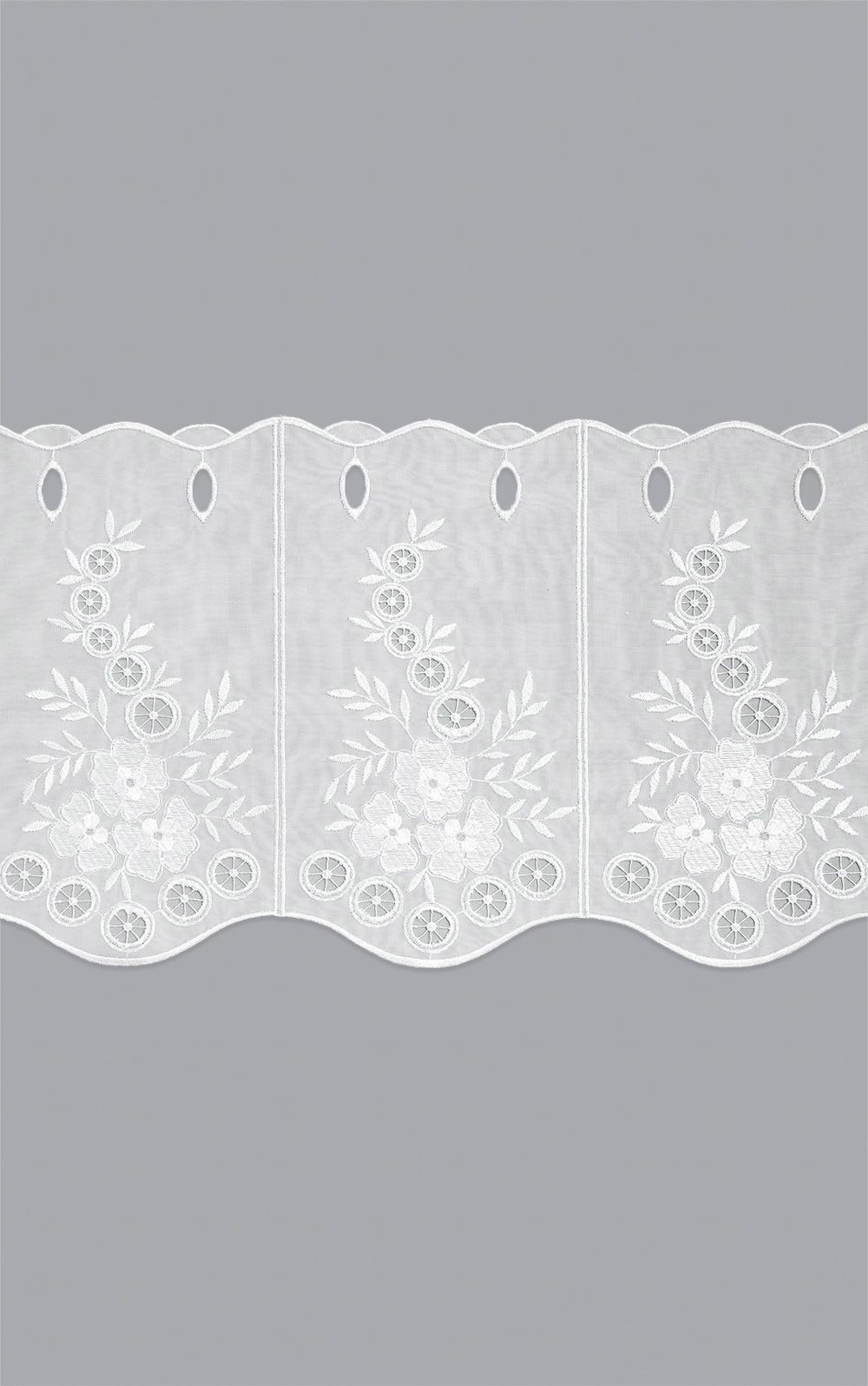 Plauener Spitze® Scheibengardine Blumenspiel (1 St), transparent, HxB 30x48.6cm – Bild 3 von 5