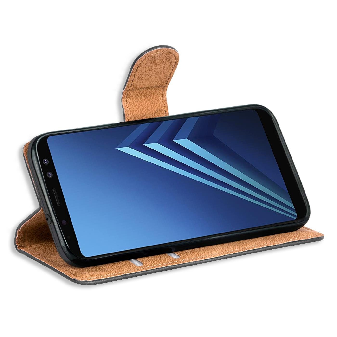 CoolGadget Handyhülle Wallet Klapp Tasche Book Case für Samsung Galaxy A8 2018 5,6 Zoll, Hülle Klapphülle Flip Cover Etui Schutzhülle