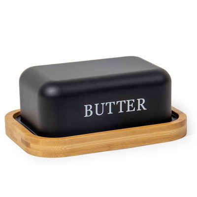 Zedelmaier Butterdose Butterdose,Butterglocke für 250g Butter,mit nachhaltigem holzdeckel, (Packung, 1 x Becher, 1 x Deckel)