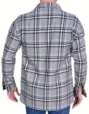 Megaman Jeans Flanellhemd Herren Holzfällerhemd Flanellhemd Kariert Freizeithemd Jacke Regular Langarm Holzfäller