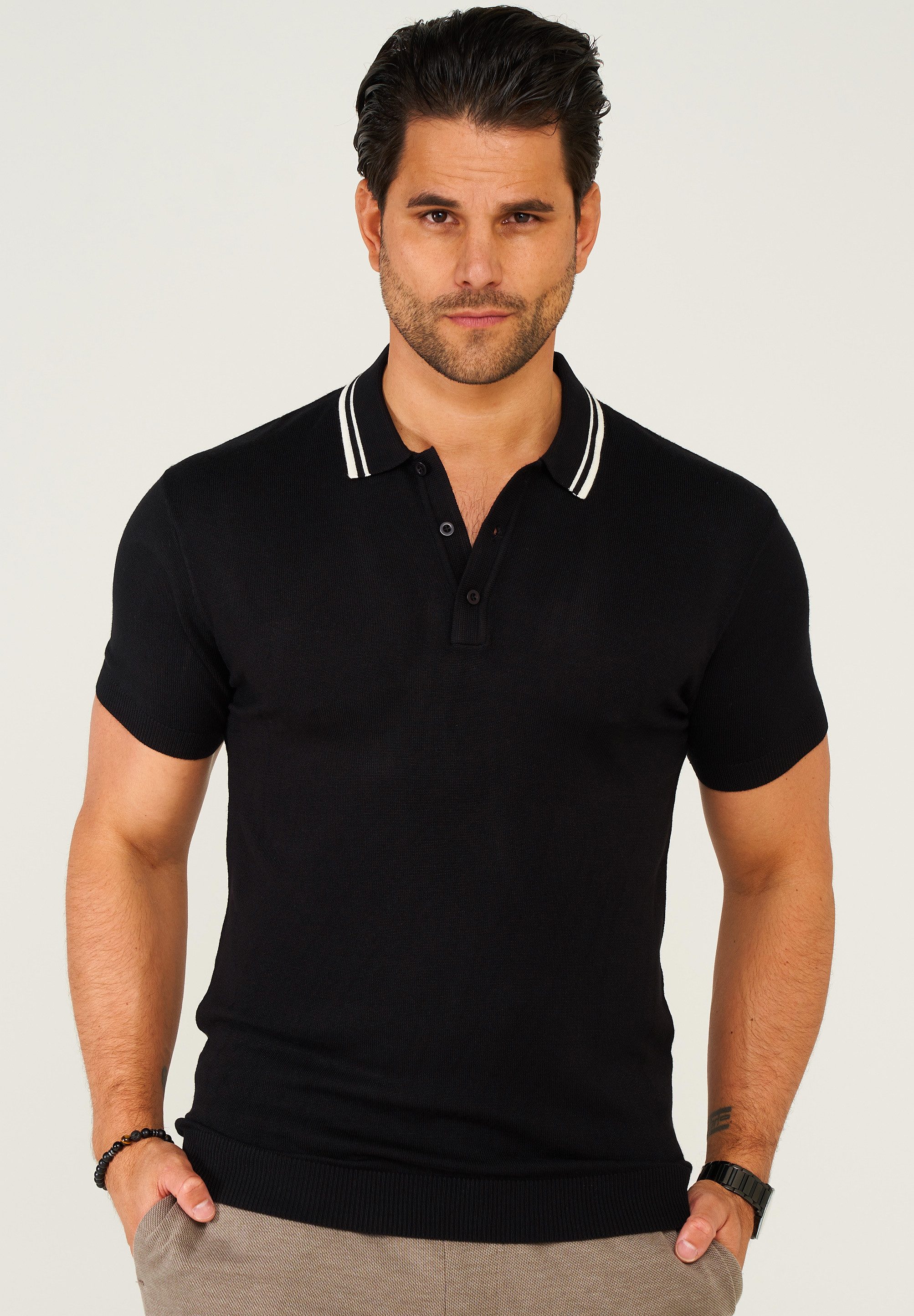 behype Poloshirt MPEOLO KNIT im klassischen Design