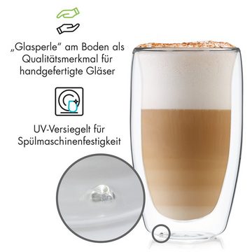 Klarstein Thermoglas Glaswerk Carajillo doppelwandige Thermogläser 450 ml, Glas