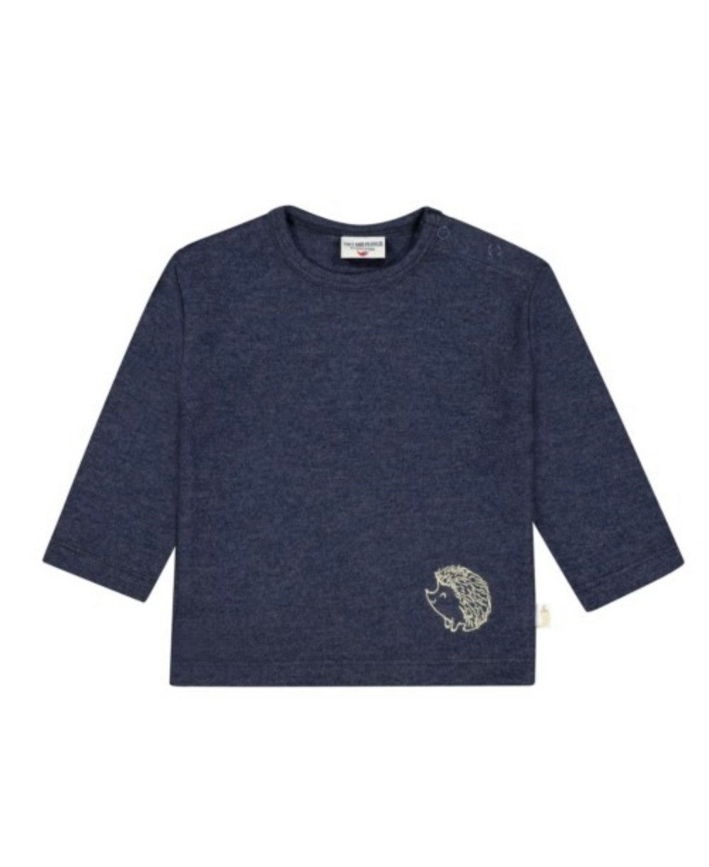 SALT AND PEPPER Langarmshirt Baby Jungen Langarmshirt dunkelblau mit Igel-Stickerei