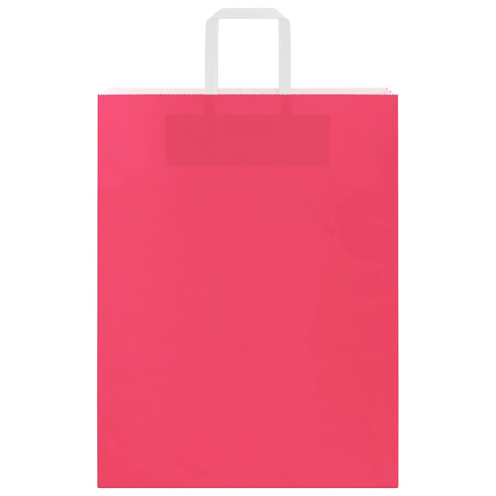 vidaXL Tragetasche, Papiertragetaschen 250 Stk. mit Henkeln Rosa 32x12x42 cm