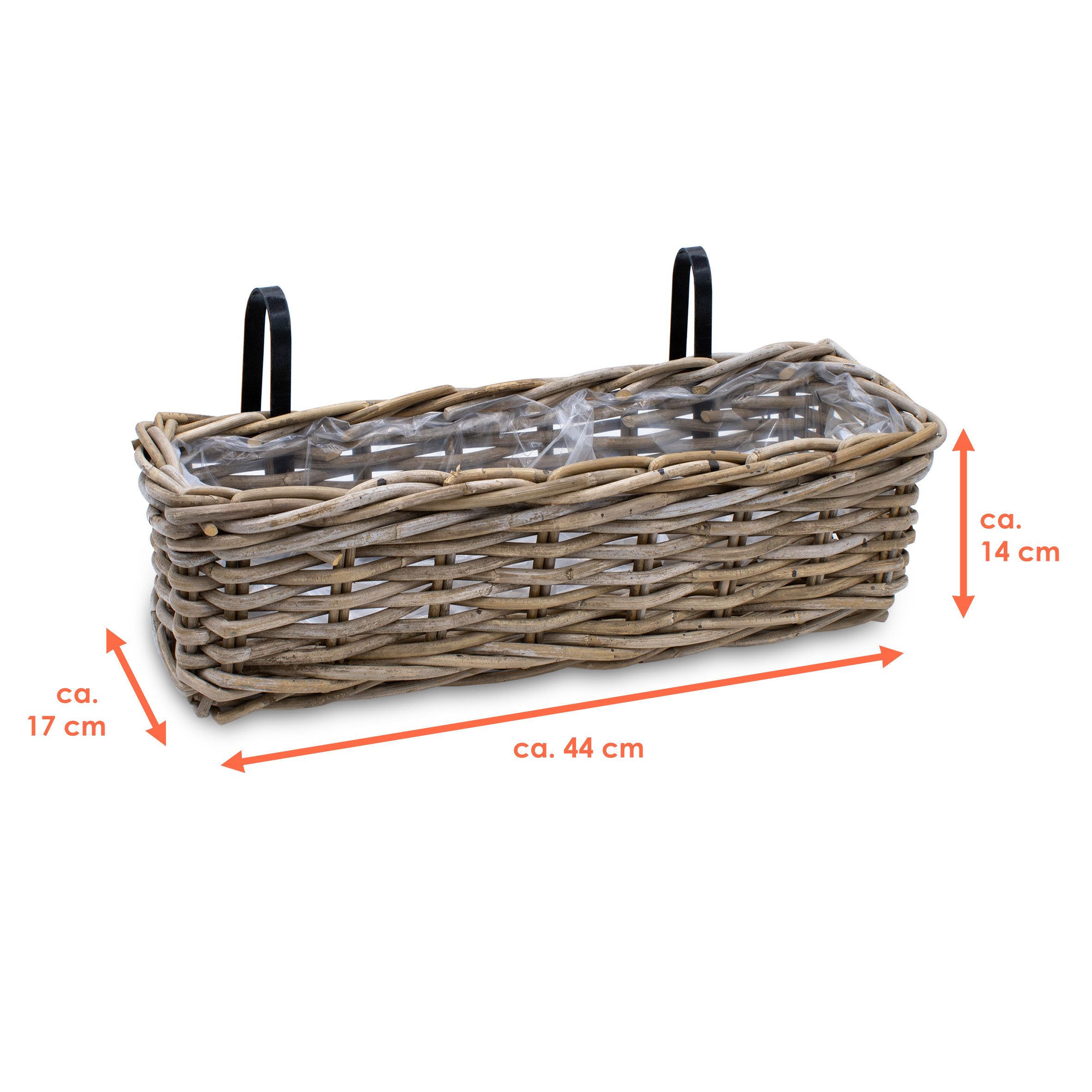 Spetebo Balkonkasten Rattan Balkonkasten natur (Set, günstig online kaufen