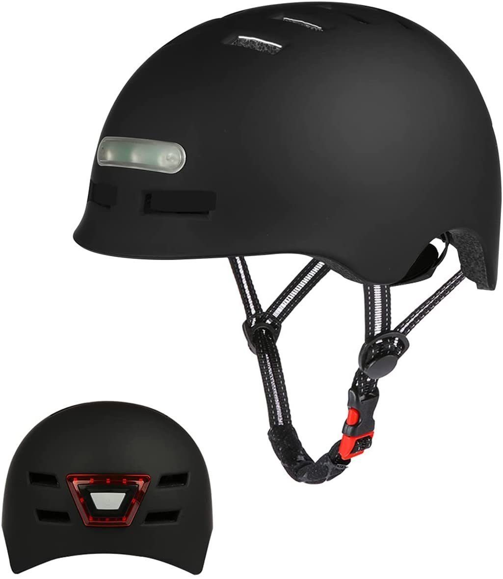 Housruse Skatehelm »Erwachsene Fahrradhelm mit LED Licht Radhelm Skaterhelm«  (1-tlg), Herren und Damen E-Scooter Roller Helm