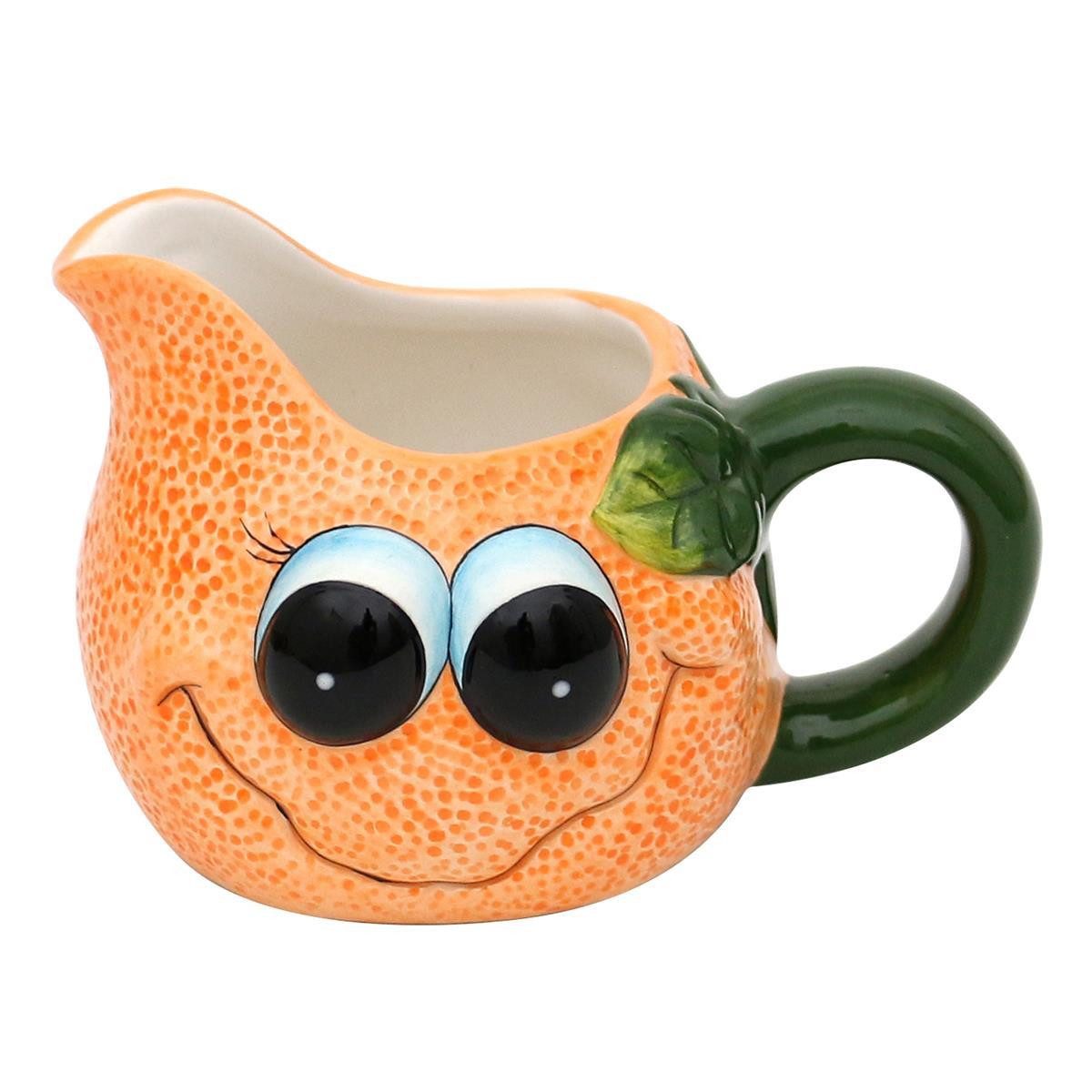 Dekohelden24 Milchkännchen Keramik Sahnekännchen als Orange, (1 Stück, 1-St)