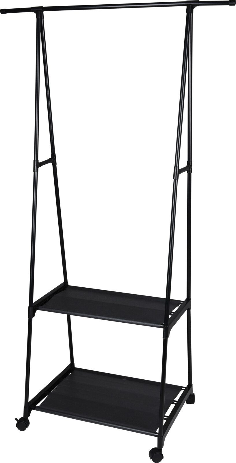Koopman Kleiderständer Garderobenständer Schuhregal Campingregal 157x85x45cm, (1 St), Breite verstellbar, 2 Ablagen, 4 Rollen, Bügelstange, Metallgestell