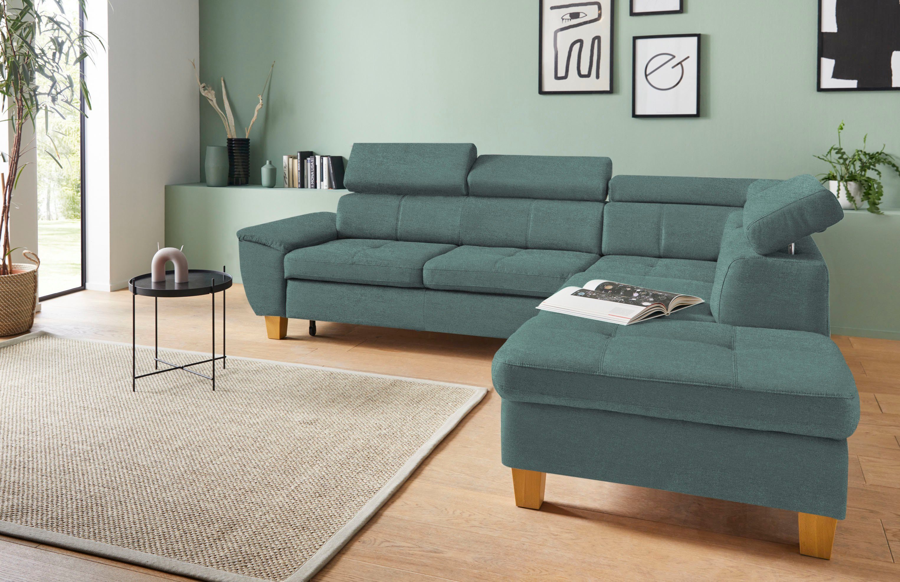 exxpo - sofa fashion Ecksofa Enya, inklusive Kopfteilverstellung, wahlweise Bettfunktion und Bettkasten