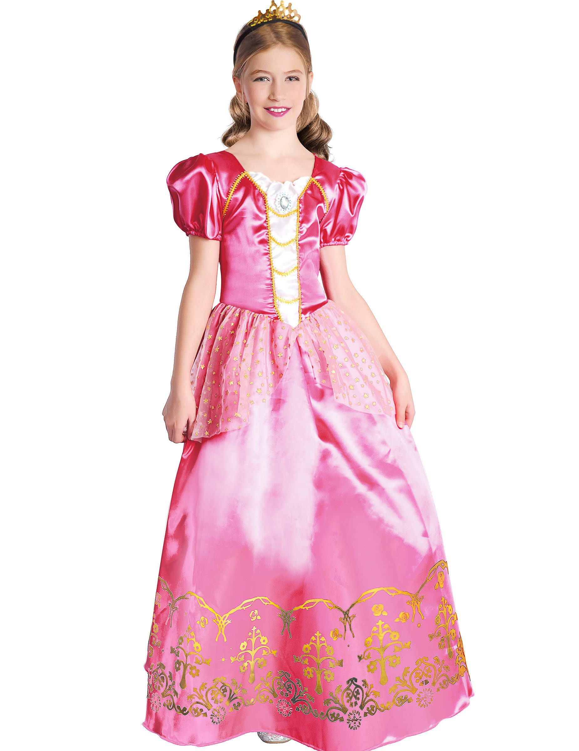 JADEO Kostüm Prinzessin-Kostüm für Mädchen rosa-gold-weiss